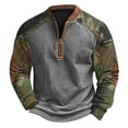 thumbnail image 3 of Men's Long Sleeve Camo Sweatshirt - Winter Neck Pullover Shirts for Men Plus Size, 3 of 3