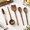 Walnut, variant on Olive Wood 5-Piece Kitchen Cooking Utensil Set, Rustic Wooden Tools for Prep, Cooking, and Serving