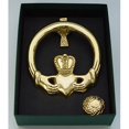 thumbnail image 2 of Large Claddagh Brass Door Knocker Cross Back, 2 of 3
