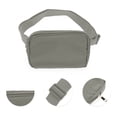 thumbnail image 3 of Unique Bargains 1 Pc Solid Color Running Waist Pack for Hiking Gym Deep Gray Nylon, 3 of 4