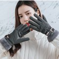thumbnail image 2 of Yingyy Woman Riding Windproofed Gloves Thick Soft Fleece Cuff Anti-slip Water Resistant Design for Cold Weather Outdoor Skiing and Cycling, 2 of 4