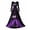 A-Purple1, variant on Women Halloween Witch Maxi Dress, Long Sleeve V Neck Lace Cuff A Line Floor Length Dress, Gothic Haunted House Printed Evening Party Dress