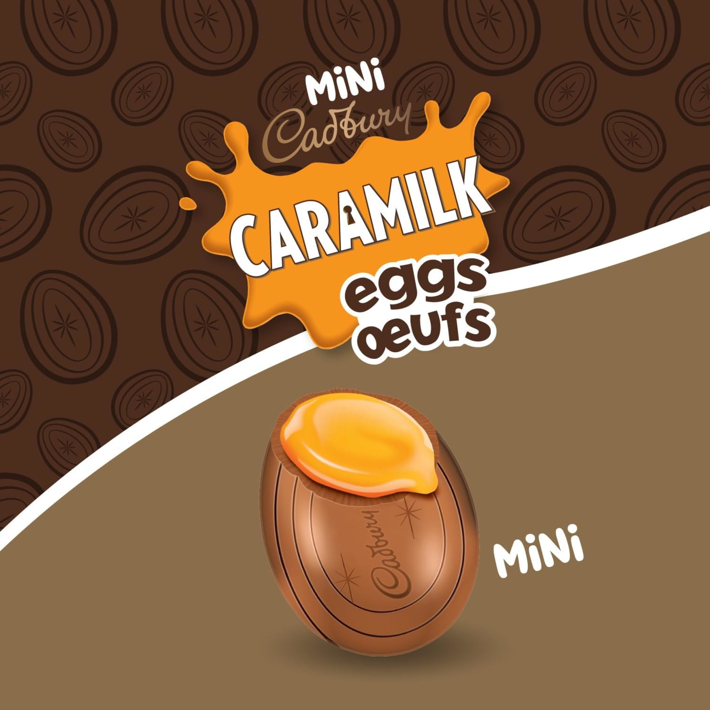 Cadbury Mini Caramilk Chocolatey Candy Eggs, Easter Basket Treats, Individually Wrapped, Prepared in Canada, 381 g