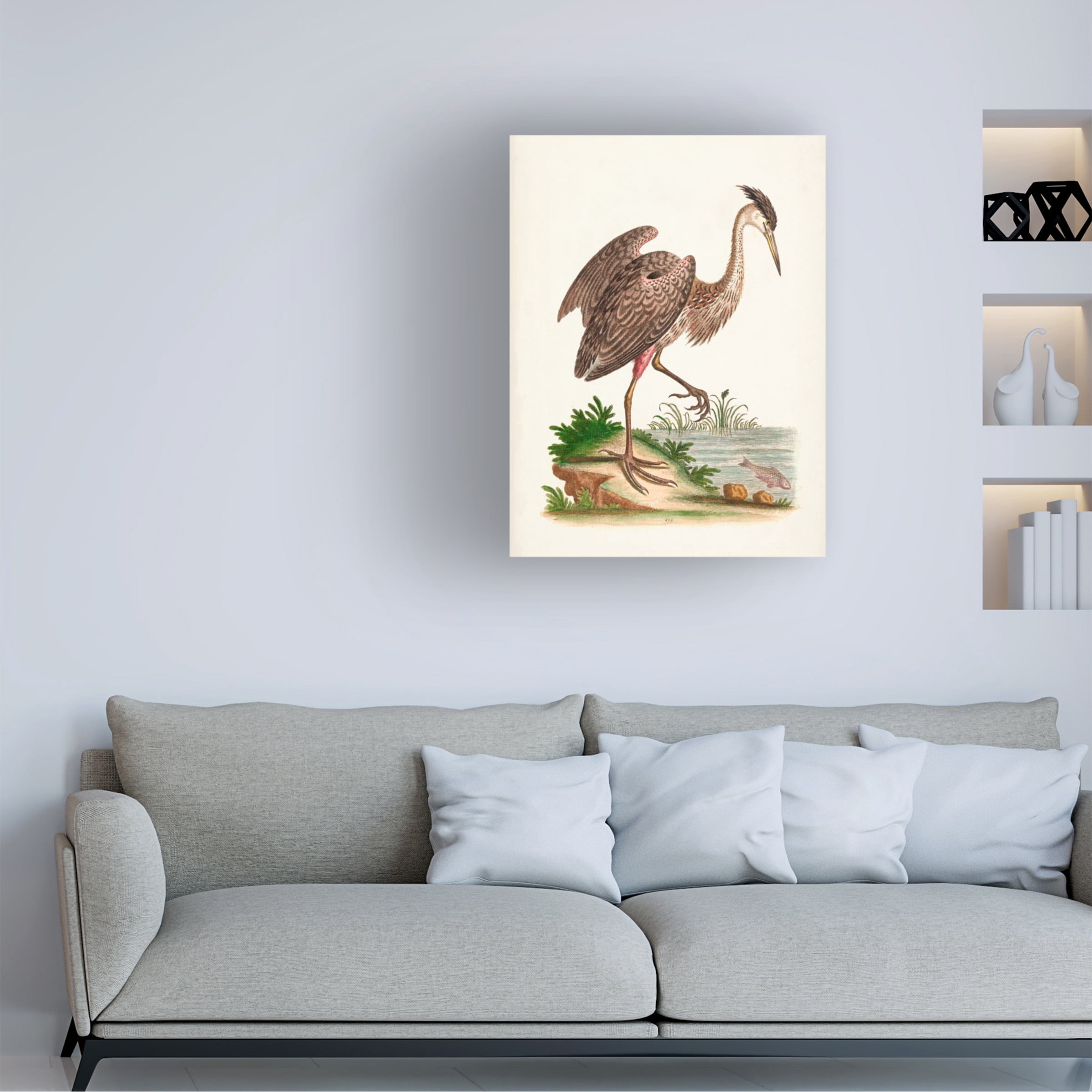 George Edwards 'Antique Heron and Cranes III' Canvas Art