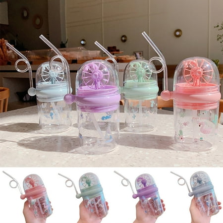 

Hesroicy 260ml Water Cup Food Grade Heat-Resistant BPA Free Good Sealing Cartoon Pattern Decorative with Scale Mark Adorable Whale Design Juice Cup Water Bottle Decor School Supplies