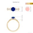 thumbnail image 5 of ANGARA Lab Grown 1 Ct Blue Sapphire Engagement Ring with Leaf Motifs for Women in 14K Yellow Gold (Size-6mm) | September Birthstone, Anniversary, Jewelry Gift for Women | Lab-Grown Blue Sapphire Ring, 5 of 8