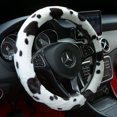 thumbnail image 2 of NETSENG Plush Cow Print Steering Wheel Cover Fluffy Universal 15 inch for Women Girls, 2 of 7