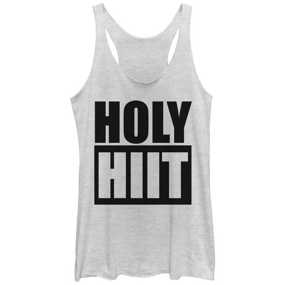 Women's CHIN UP Holy HIIT Block  Racerback Tank Top White Heather Medium