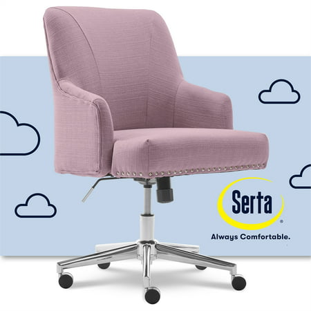 Serta Style Leighton Home Office Chair, Lilac Swivel Desk Chair
