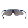thumbnail image 2 of Color Mirror Minimalist Half Rim Shield Sport Wrap Around Sunglasses Blue Mirror, 2 of 4
