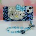 thumbnail image 2 of Hello Kitty Rhinestone Phone Case with Makeup Mirror  iPhone 7 Plus Jewelry  11  12  13  14 Pro Max  Xs  Makeup  15 RJ, 2 of 5