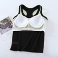 thumbnail image 5 of LYEAA Tank Top with Built in Bra Padded Sleeveless Crew Neck Basic Summer Casual Cropped Undershirt Solid Racerback Beach Pullover Vest Breathable Soft Loungewear Womens Going Out Clothes Black L, 5 of 6