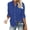 Blue, variant on Womens Roll Up Cuffed Sleeve with Pockets Blouse Casual Work Plain Shirt