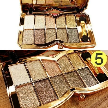 10 Colour Glitter Diamond Eyeshadow Eye Shadow Palette Makeup Cosmetic Brush