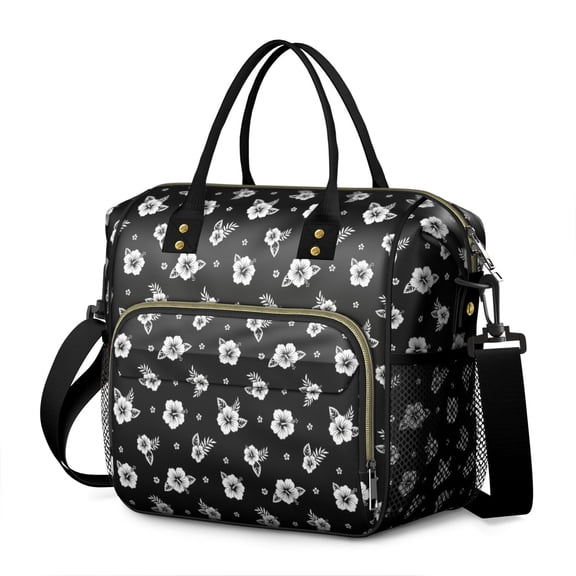 Pioneer Flower Floral Print Pattern Womens Lunch Box for Work,Insulated Large Lunch Bag,Leakproof Adult Lunch Bag for Work,Beach,Travel,Picnic,Camping