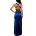 thumbnail image 3 of B. Smart Prom Dress with V Neck Wide Strap Side Slit Detail and Tie Back, 3 of 3