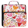 thumbnail image 2 of ALAZA Zipper Binder Hearts Leaves 3 Ring Trapper Keeper File Folder Organizer Bag, 2 of 8