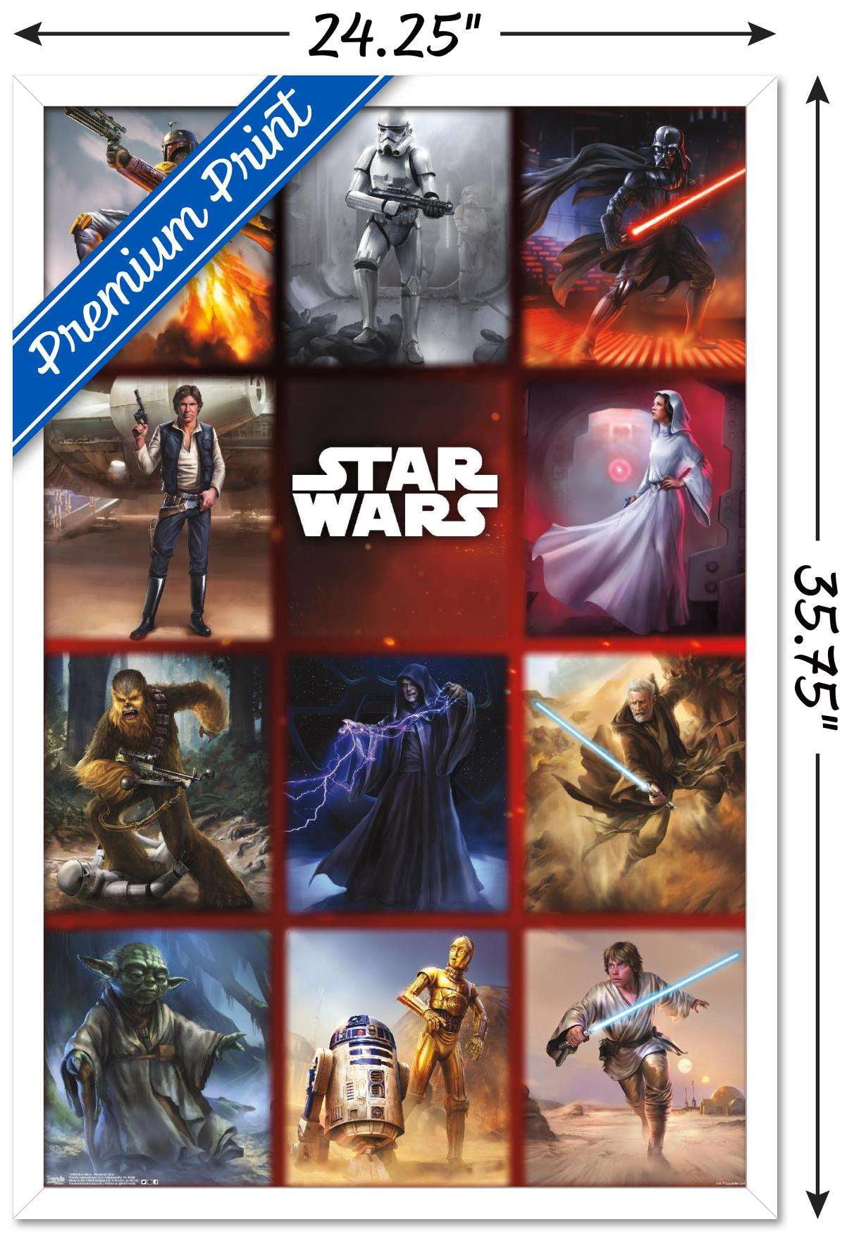 Star Wars: Saga - Moments Grid Wall Poster, 22.375" x 34", Framed