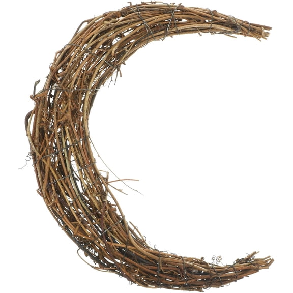 ABCISI Natural Grapevine Wreath, Moon Shape Rattan Ring - Vine Branch Garland for DIY Crafts Flower Arrangement Wedding Holiday Decor Party Supplies
