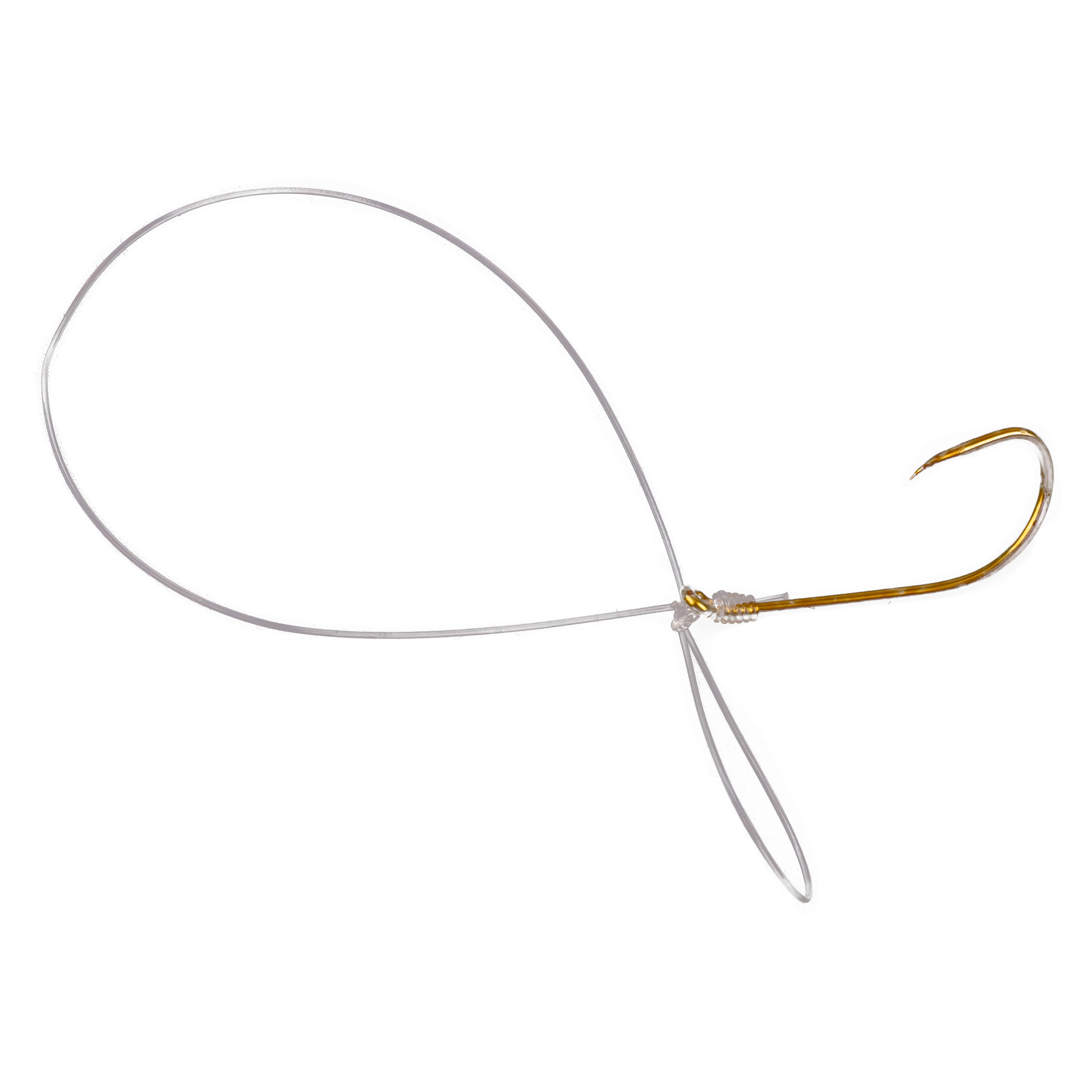 (6 pack) Ozark Trail Size 1 Baitholder Snelled Fishing Hooks, Gold, Pre-Tied Leader, Freshwater Fishing, 8-Pack