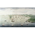 thumbnail image 2 of Unknown 24x15 Gold Ornate Wood Framed with Double Matting Museum Art Print Titled - Veue Du Port De Louis - Bourg Dans LIsle Royale, 2 of 4