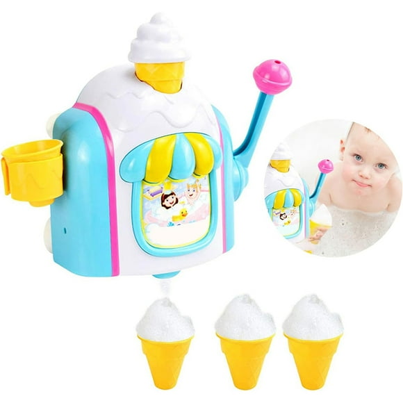SIfdSeng Outdoor Toys Bath Bubble Machine Bath Toys for Toddlers 2 4 Years Ice Foam Maker Bath Toys for Kids Ages 4 8 Bubble Pretend Cake Play Set Water Bathtub Ice Toys for Toddlers 3 5 Toys for Boys
