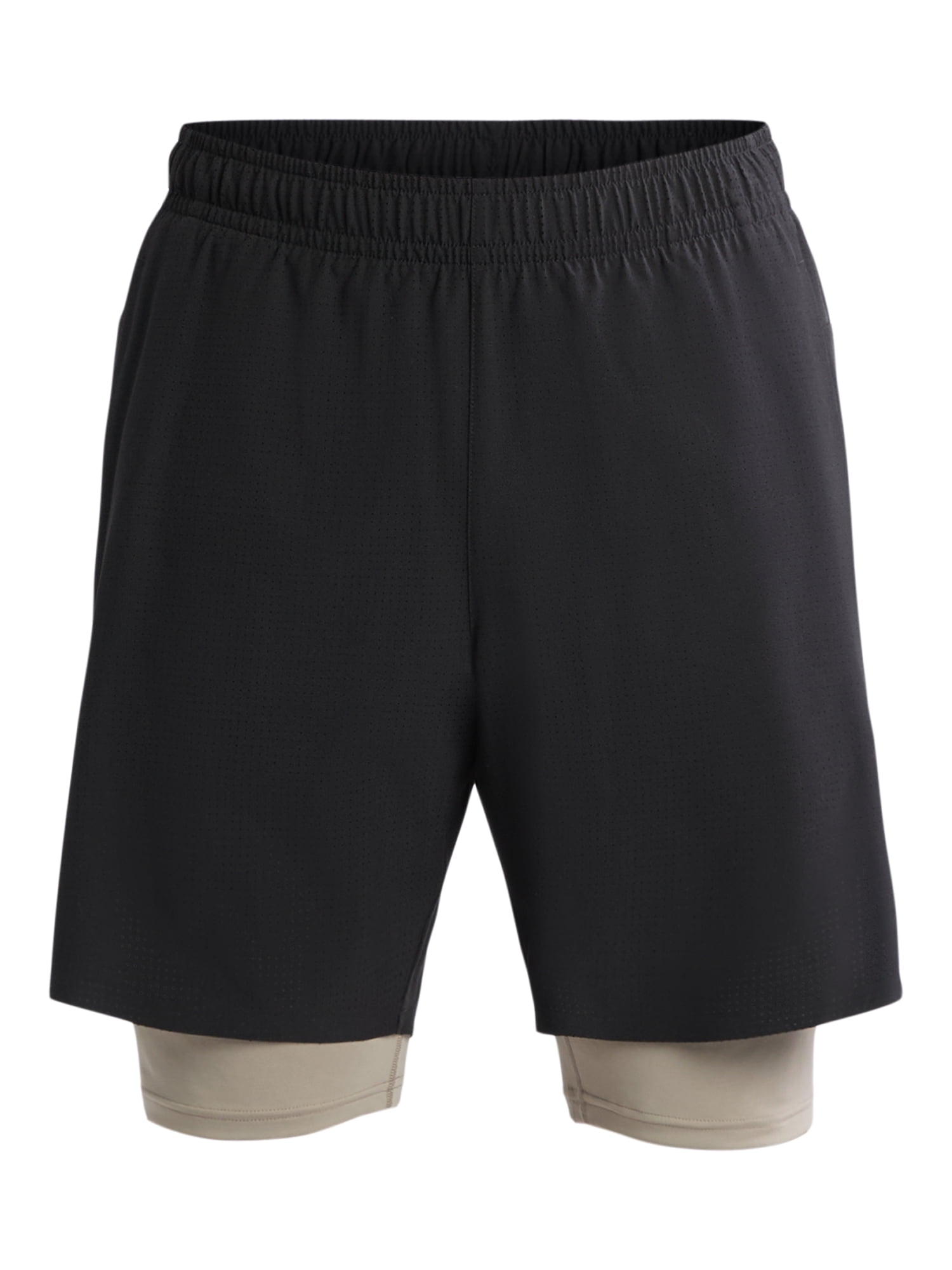 Athletic Works Men's and Big Men's 2 In 1 Perforated Active Shorts, 7" Inseam, Sizes S-3XL