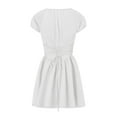 thumbnail image 3 of Biezeib Women's Summer Corset Dress Lace Trim Low Cut Front Tie Short Sleeve A-line Mini Dress, 3 of 6
