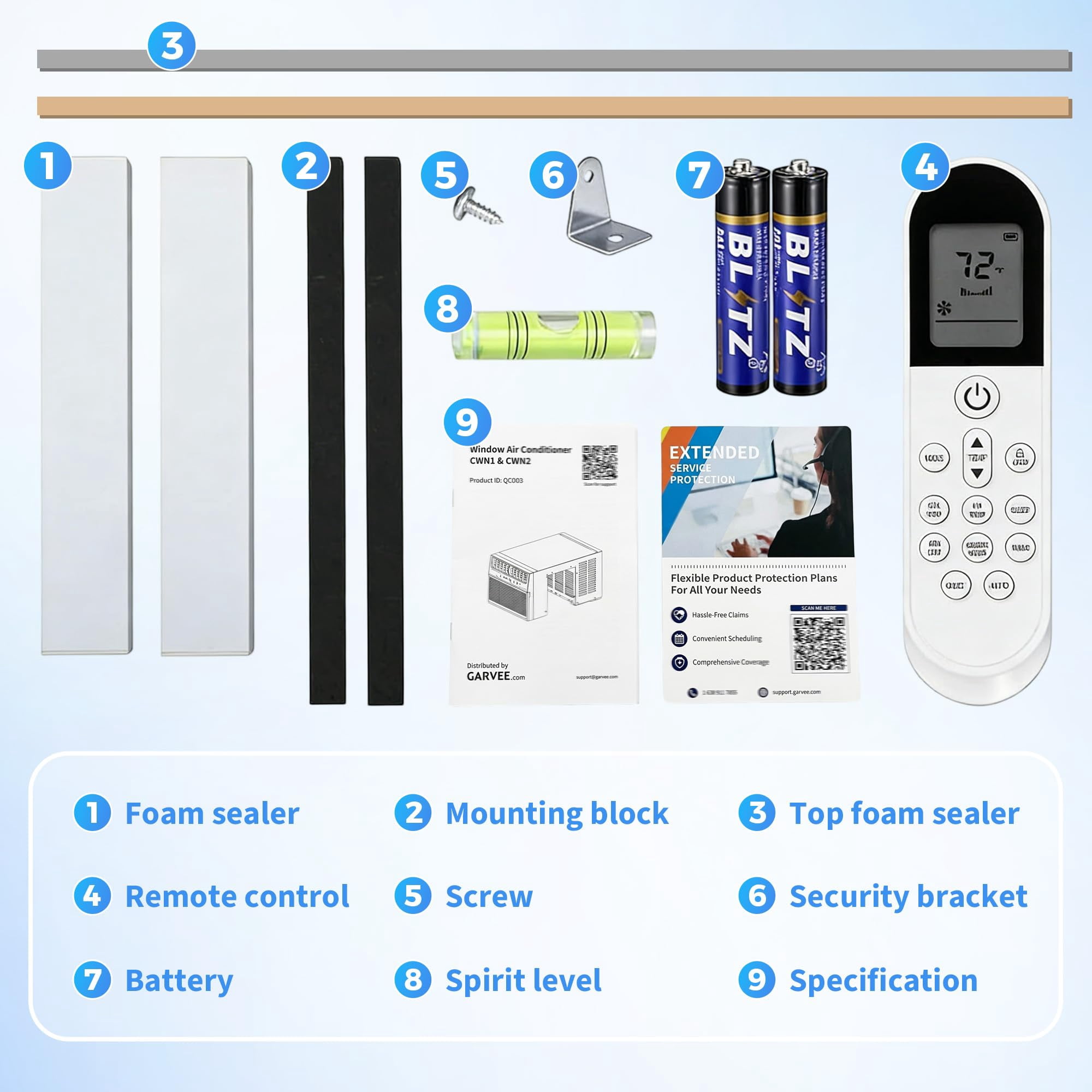 Garvee 6000 BTU Window Air Conditioner, 6-in-1 U-Shape AC Units with Remote Control, Open Window Flexibility, Cools up to 270 Sq.ft, 115V, White