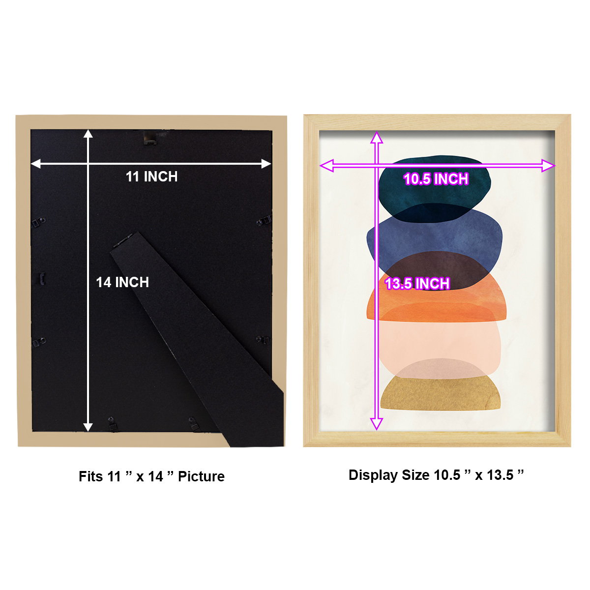 Mod Pods I -Framed Print w/glass-Natural Wood