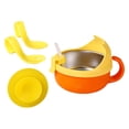 thumbnail image 1 of Cuenco Para Bebé Con Cuchara, Tenedor, Paja, Base De Succión, Cuenco Portátil Para El Hogar Para Niños, Color Naranja, 1 of 8