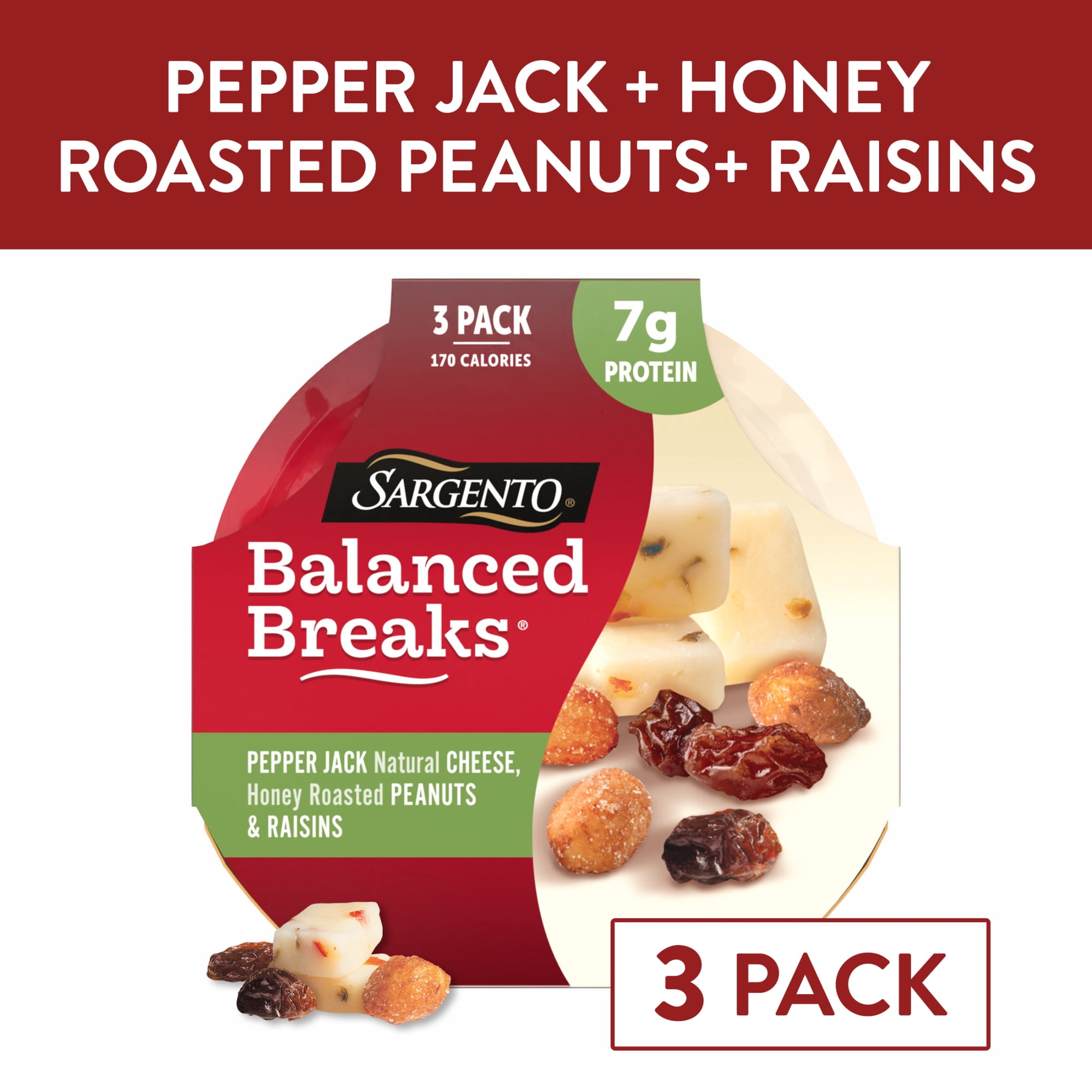 Sargento® Balanced Breaks® Pepper Jack Cheese, Peanuts & Raisins Snack Kits