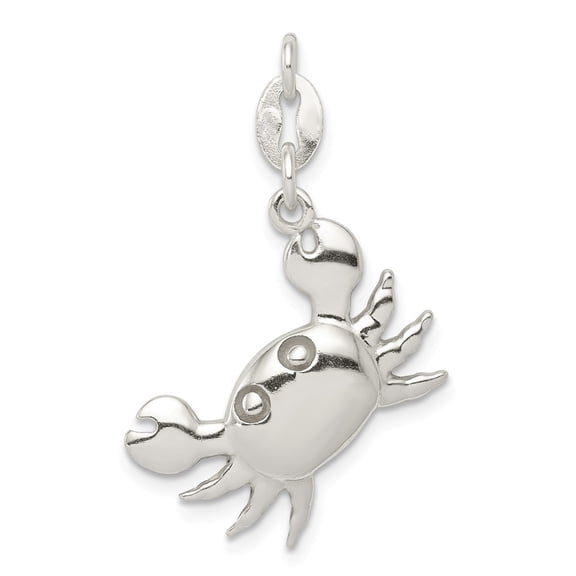 FB Jewels Sterling Silver Polished Crab Charm