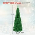 thumbnail image 7 of Pre-lit Christmas Tree, 6.5FT Pencil Artificial Xmas Tree with 708 Branch Tips, 250 LED Lights, Folding Metal Stand, Green, 7 of 7