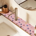 thumbnail image 2 of Yayeee Faucet Mat for Kitchen Sink 14.7" Diatomite Long Splash Guard Pad, Pink Plaid Fruit Pattern, 2 of 7