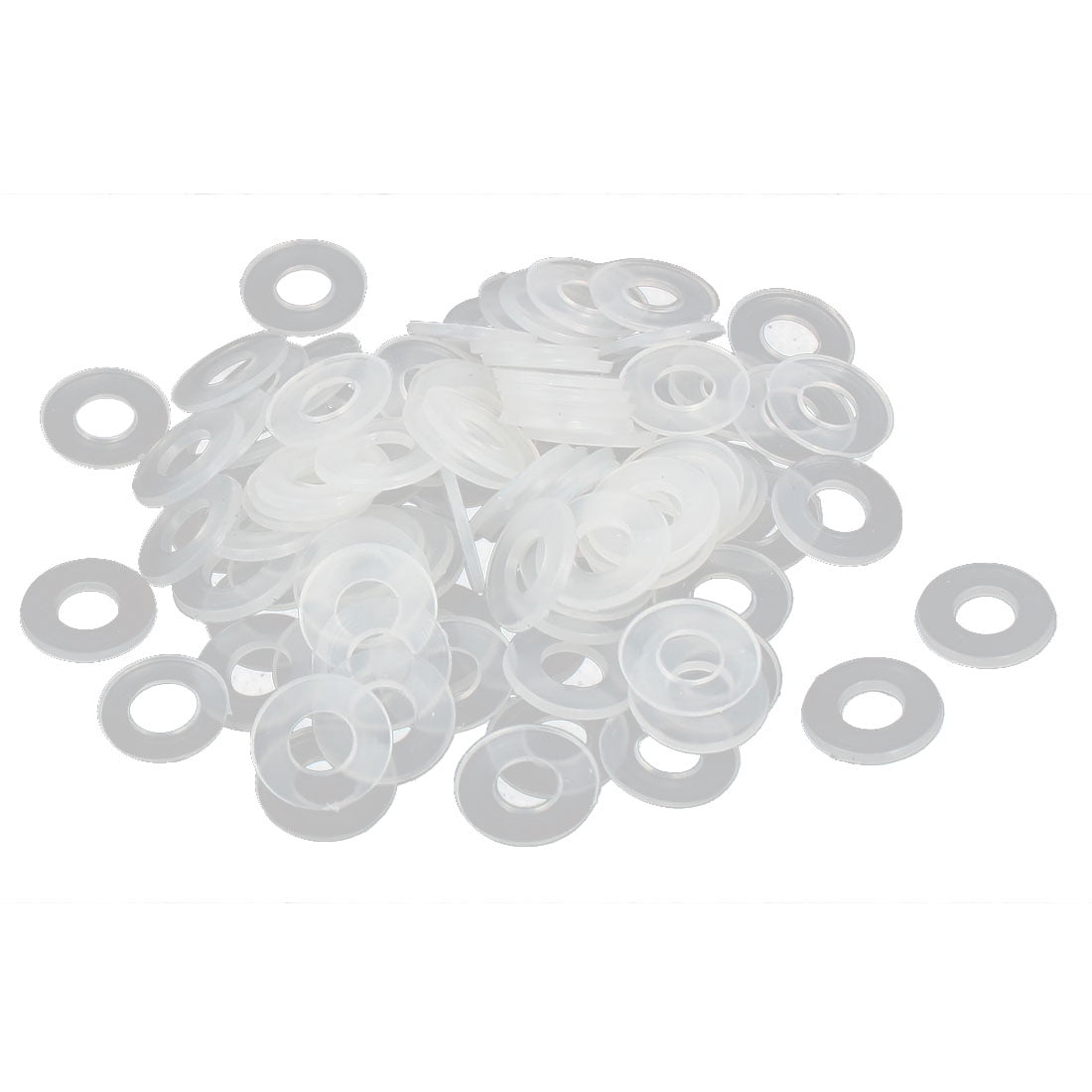 M5 PE Plastic Flat Washers Spacers Gaskets Fastener Clear 100PCS