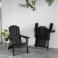 thumbnail image 6 of FOOWIN HDPE Folding Adirondack Chair with Cup Holder, Fire Pit Chairs Set of 4, Black, 6 of 7
