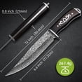 thumbnail image 4 of Plys Fixed Blade Hunting Knife with Sheath, Full Tang Survival Camping Knife with Wood Handle & Clip Point for Men Bushcraft, 4 of 8