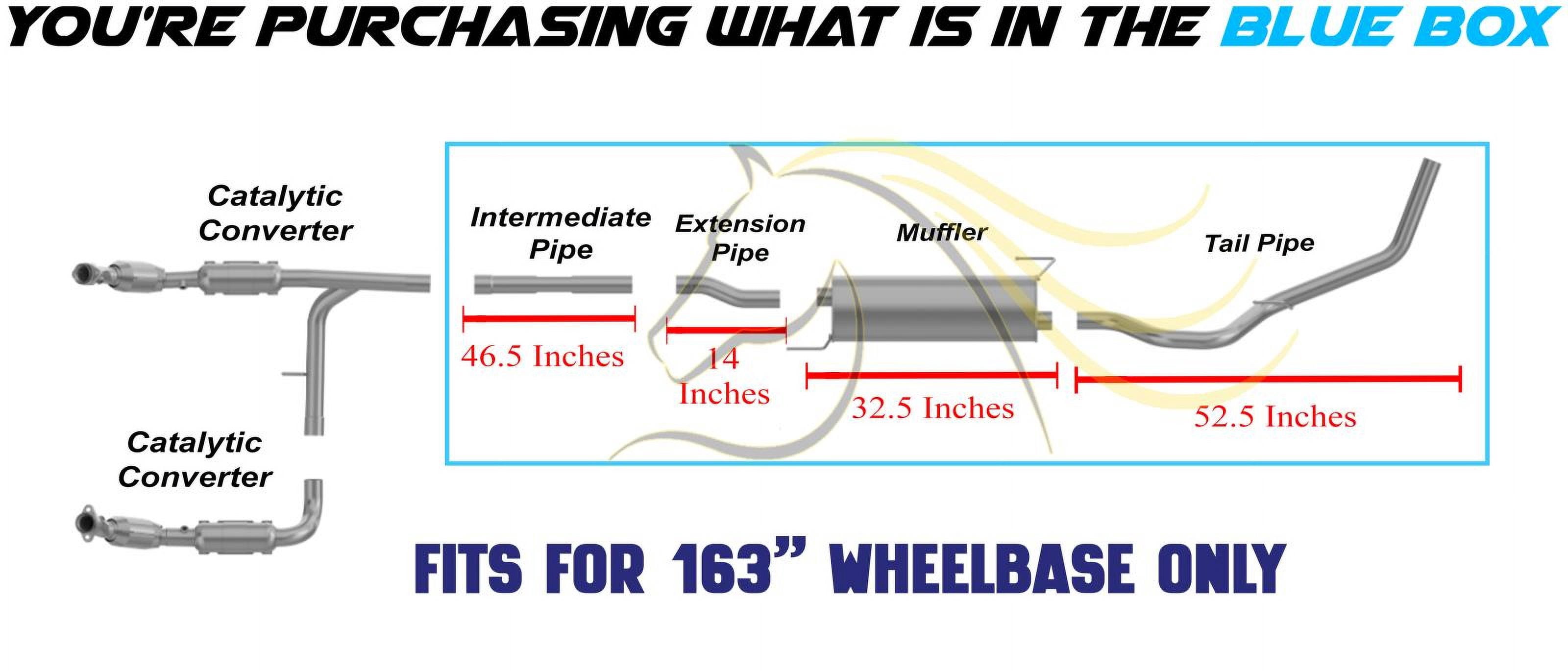 Northeastern Exhaust Stainless Steel Cat-Back Exhaust Kit Fits 2004–2008 Ford F-150 5.4L 163" WB | Extension Pipe, Muffler & Tail Pipe | Clamp Included