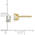 thumbnail image 2 of 14K Yellow Gold 5X3mm Oval Cubic Zirconia Earrings (5 X 3) Made In United States xe85cz, 2 of 5