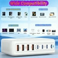 thumbnail image 2 of Fast Charger USB C Charger Block, 200W GaN 8 Port USBC Charging Station USB Hub Block Cube, PD 65W Laptop Charging Station for Multiple Devices iPhone 17/16/15,MacBook Pro/Air,iPad,White, 2 of 8