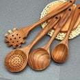 thumbnail image 2 of Cucharas de madera para cocinar, juego de 10 utensilios de cocina de madera de teca natural, espátulas de madera para cocinar (10), 2 of 5