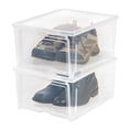 thumbnail image 1 of IRIS USA IRIS Shoe storage box, Wide, Clear, 2 Count, 1 of 13