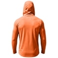 thumbnail image 5 of Inglocry Men's UPF 50+ Sun Hoodie with Mask Fishing Shirts UV Protection Long Sleeve, Quick Dry Hooded Rash Guard Hikingwith Zipper Pocket Orange 3XL, 5 of 6