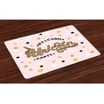 thumbnail image 1 of Ambesonne Unicorn Party Place Mats Set of 4, Hand Lettering, Standard Size, Apricot Pale Pink Black, 1 of 4