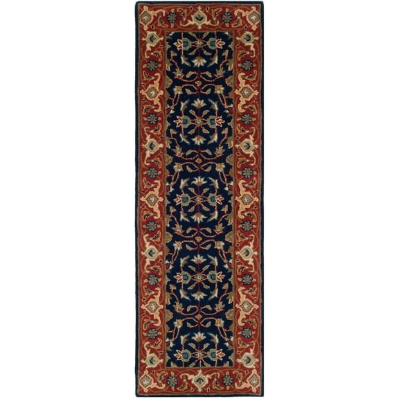 SAFAVIEH Royalty ROY257A Handmade Navy / Rust Rug
