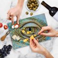 thumbnail image 4 of Reptile Cutting Board, Graphic of Creepy Eye of Iguana with Colorful Details in Skin Tropical Theme Print, Decorative Tempered Glass Cutting and Serving Board, Small Size, Multicolor, by Ambesonne, 4 of 5