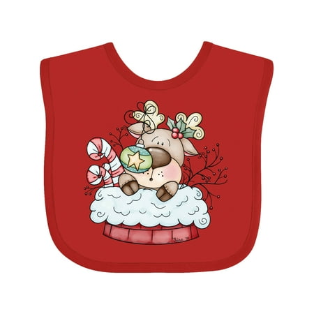 

Inktastic Christmas Chimney Reindeer Gift Baby Boy or Baby Girl Bib
