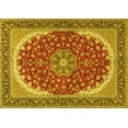 thumbnail image 1 of Ahgly Company Machine Washable Indoor Rectangle Medallion Yellow Traditional Area Rugs, 2' x 4', 1 of 4