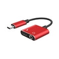 thumbnail image 1 of Adaptateur de Charge Rapide Audio 2 en 1 Type-C vers Prise Casque 3,5 mm - Rouge, 1 of 5